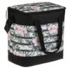 Geanta Izoterma, Neagra cu Dungi Albe, Model Floral, 28x18x30cm, 15 Litri, GI-NDAMF-15L-04