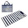 Rogojina Plaja tip Geanta, cu Perna Gonflabila, Bleumarin cu Dungi, 180x86cm, RP-BD-07