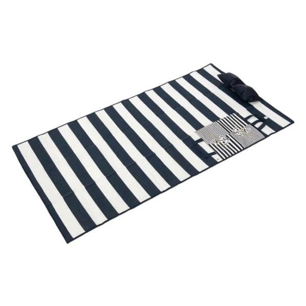 Rogojina Plaja tip Geanta, cu Perna Gonflabila, Bleumarin cu Dungi, 180x86cm, RP-BD-07 - imagine 2