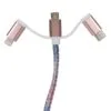 Cablu de incarcare, Fast Charging, 3 in 1, Type C, Micro USB, 8 Pin,1,5m, compatibil Android & iOS, Rainbow Shiny, CIFC-01
