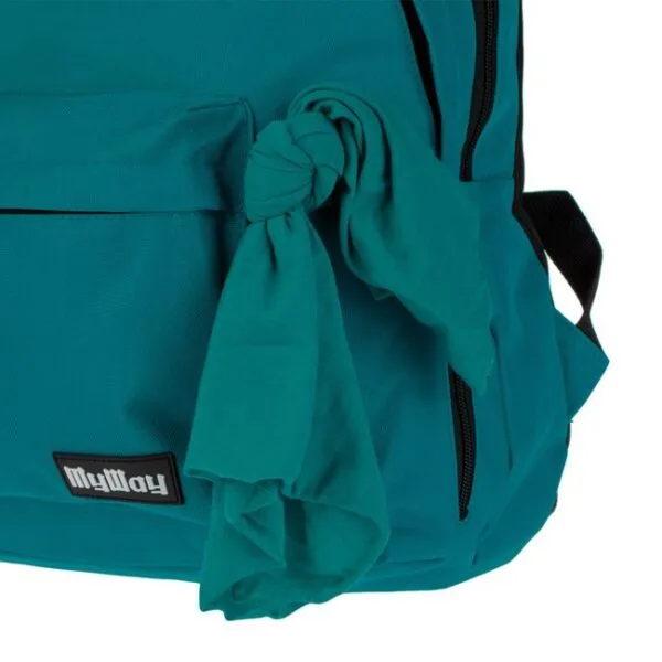 Ghiozdan Petrol, cu Bandana Verde Smarald, My Way, 35x17x42cm, GNB-07, Unlimited Flow Shop 03