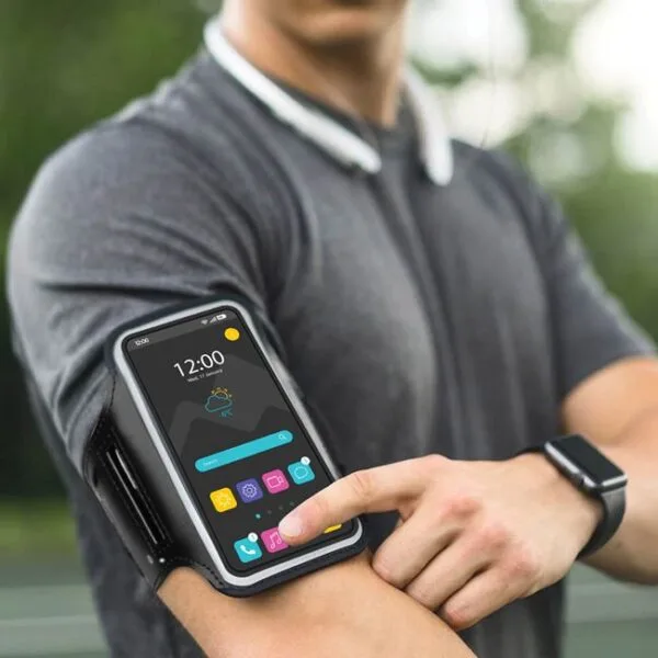 Husa Sport Telefon Mobil, pentru Brat, Neagra, 8.2x15.6cm, HSTM-01