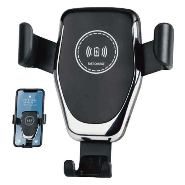 Incarcator auto telefoane mobile, Wireless, Plastic, Negru Argintiu, 90x7.5x10.5cm, SAUTM-04