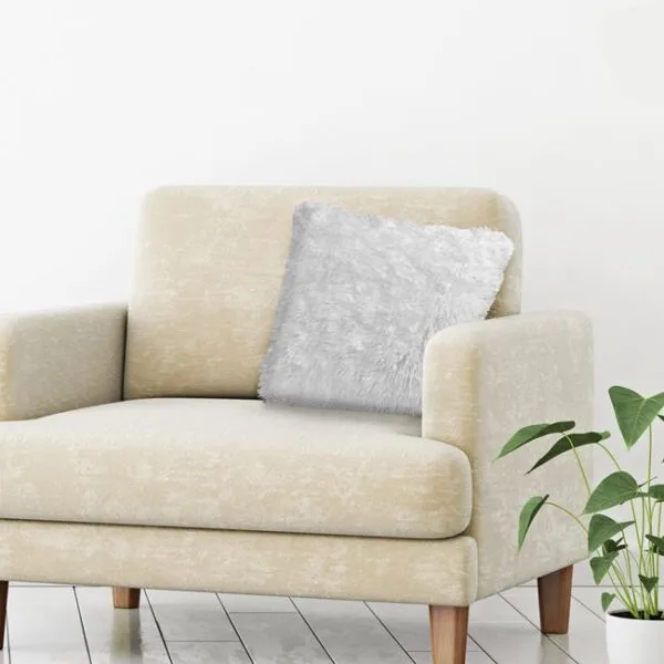 Perna Decorativa, Imitatie de Blana, Pufoasa, Alba, 51x51cm, PDIB-12, Unlimited Flow Shop 02