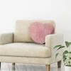 Perna Decorativa, Inima, Dusty Pink, Tesatura Shaggy, 44x39cm, PDIDP-10, Unlimited Flow Shop 02