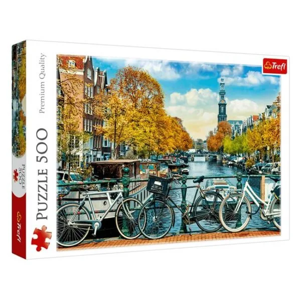 Puzzle Amsterdam, Pod cu Biciclete, 500 piese - Trefl, PTA-01