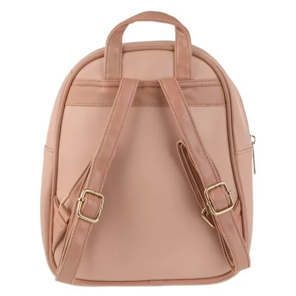 Rucsac Mini, Bej Roz, Model Triunghiuri, 22x10x26cm, RM-17 - imagine 4