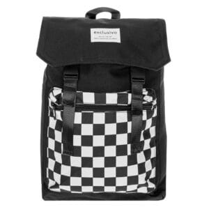 Rucsac, Negru Alb, Model Sah, 28x10x47cm, RNAS-01, Unlimited Flow Shop 01