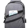 Rucsac Unisex, cu Port USB, 18x8x32cm, Gri, RUPU-G-04 - imagine 2