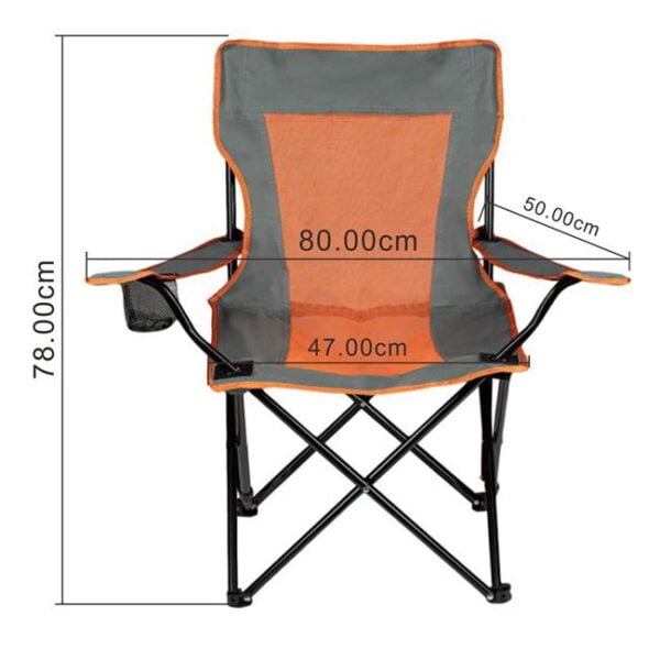 Scaun pentru Camping, Pliabil, Gri-Portocaliu, 52x56x75cm, SC-P-GP-01, 04