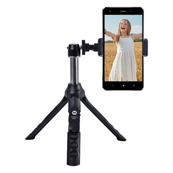 Selfie Stick Premium & Trepied 2in1, cu Telecomanda, Bluetooth 4.0, compatibilitate iPhone & Android, Negru, STPT-02, 02