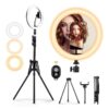 Set Lampa Circulara Ring Light, Trepied & Accesorii Deluxe, 12W, 120 becuri LED, Lumina Calda 2800K, Lumina Rece 4500K, Lumina Alba 6000K, USB, SLCRLTA-01