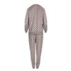 Set Pijama de Iarna, pentru Femei, Catifelata, Maro cu Buline Albe, Model Caine, "LOVE TO SNOOZE", SPIF-05 - imagine 2