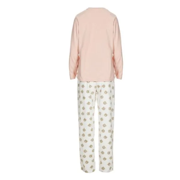 Set Pijama de Iarna, pentru Femei, Fleece, Ecru, Model Ursulet, "YOGA TIME", SPIF-06 - imagine 3