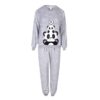 Set Pijama de Iarna, pentru Femei, Fleece, Gri, Panda, SPIF-01 - imagine 2