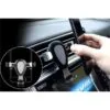Suport auto universal pentru telefon mobil, Inchidere Automata, Montare grila de ventilatie, 8.5x5x14cm, Negru Gri, SAUTM-02
